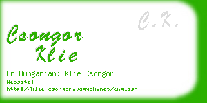 csongor klie business card